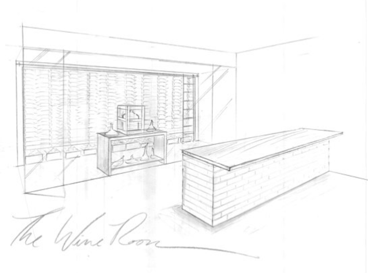 H & J Cabinets custom cabinet design sketch and craftsmanship process